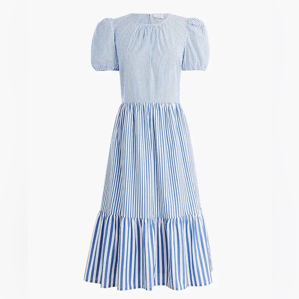 NWOT Classic J. Crew Blue and White Striped Dress
